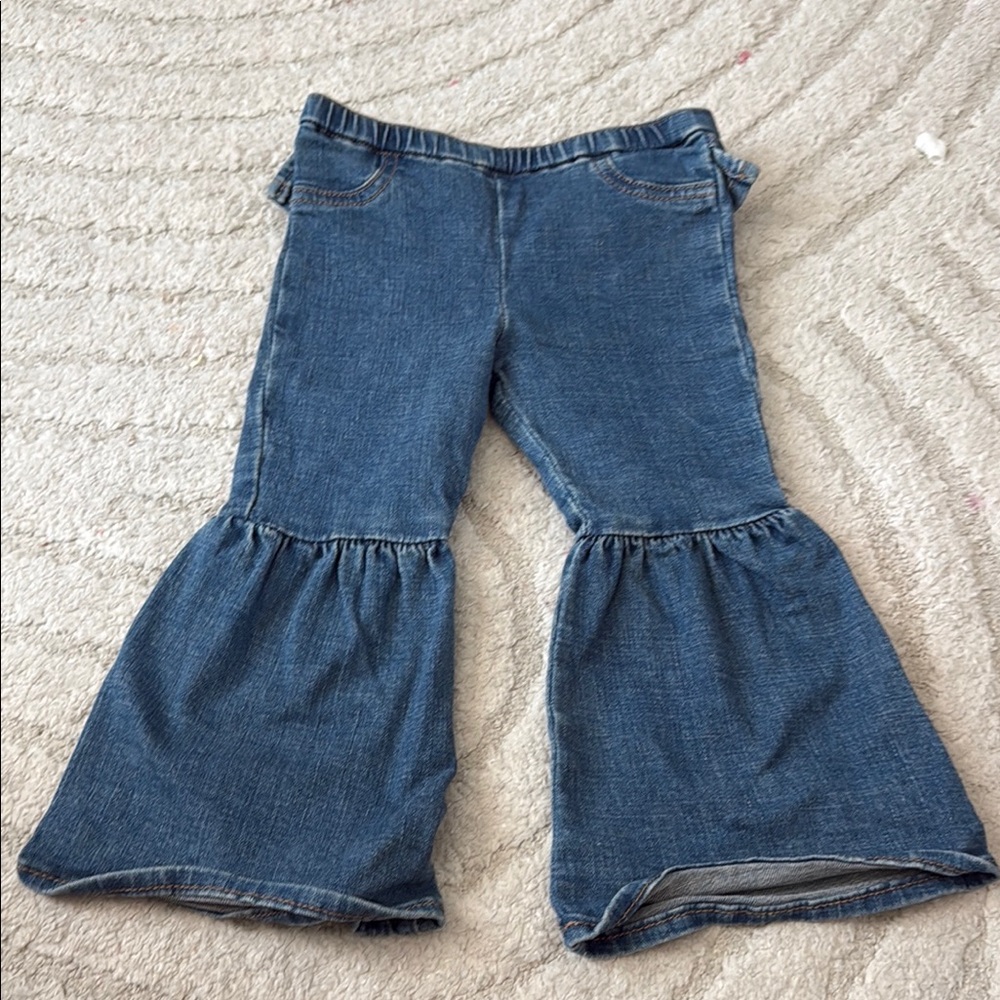 Ruffled Bell Bottom Jeans